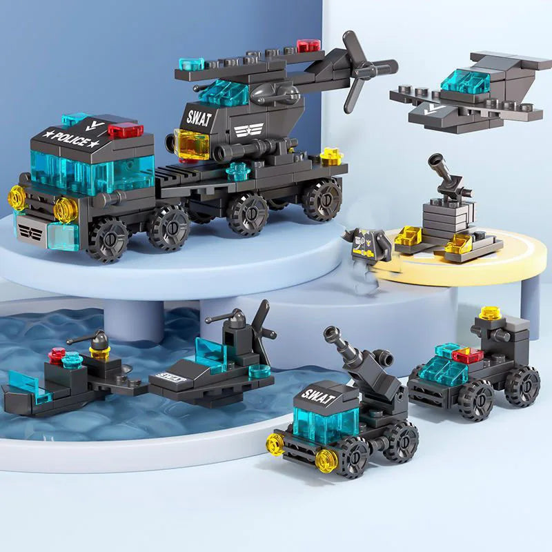 Mini size 6 In 1 Police Car Fire Truck etc.